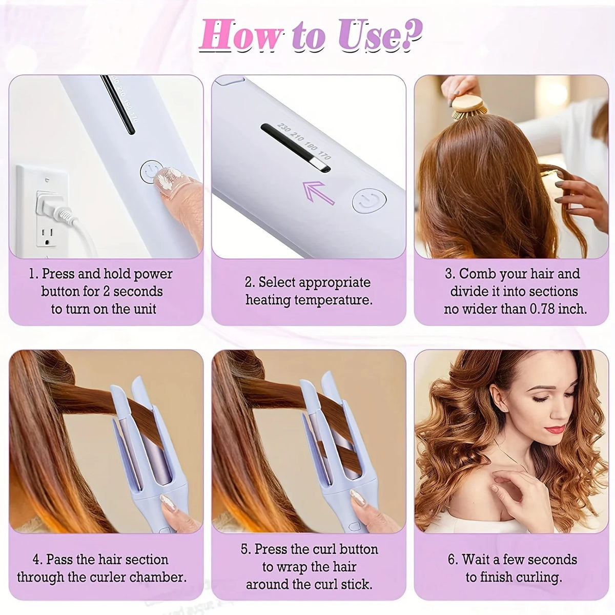 Automatic Hair Curler with Variable Settings